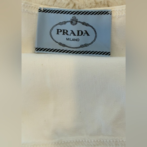 Prada White ruffle fit & flare Mini Dress S - Picture 7 of 11